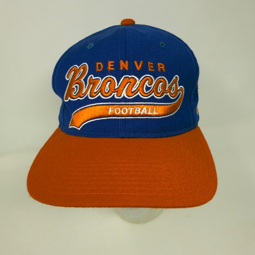 Rare Vintage NFL Denver Broncos Starter‎ 100% Wool Snapback Hat Blue Orange